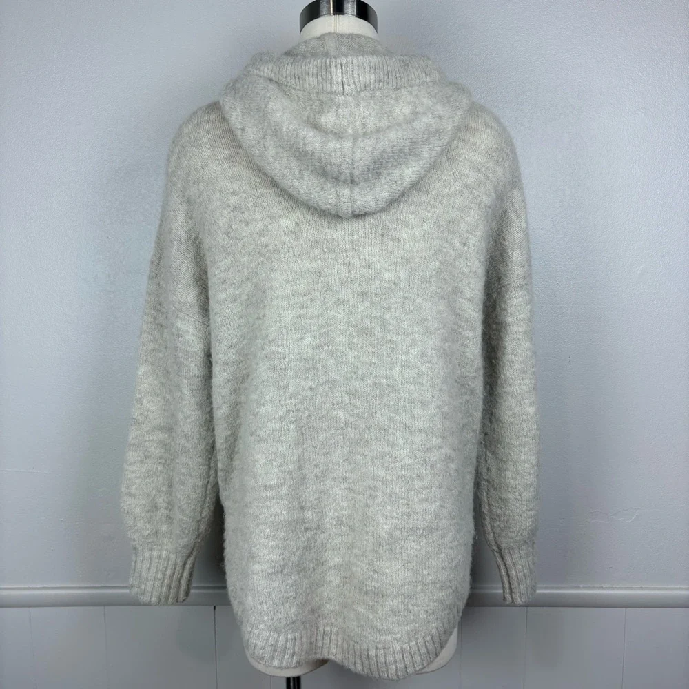 Madewell Wilmington‎ Hoodie Sweater Pullover Size S Oatmeal Beige Pockets Wool